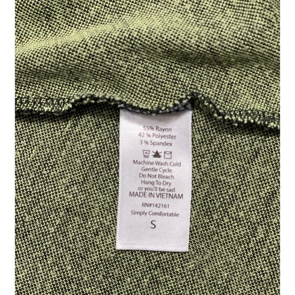 LULAROE "Simply Comfortable" Dress Size Small Green Black A-Line Hi-Lo Stretch - Picture 6 of 15